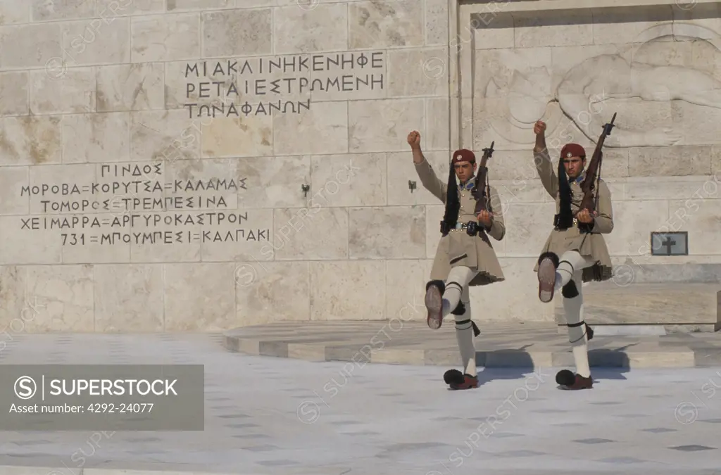 Greece, Athens,changing of the guard in the Parliament