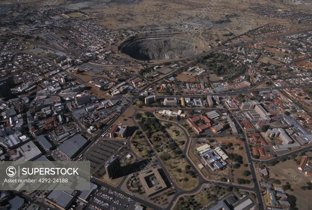 South Africa, Kimberly: aerial view of the Big Hole diamond mine