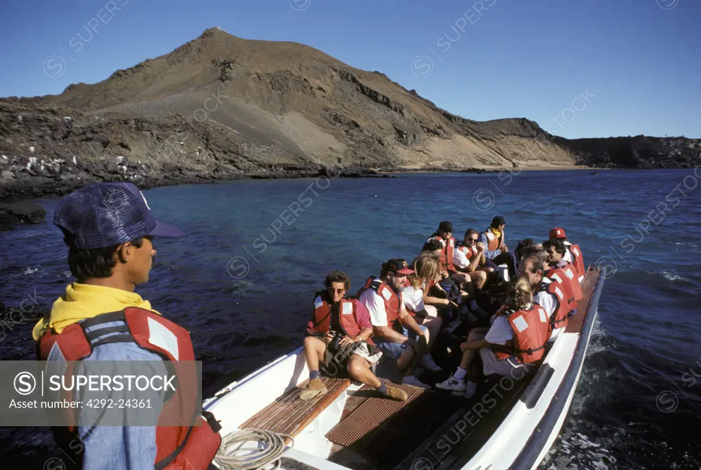 Ecuador, Galapagos Islands: tourists at Bartolomè Island