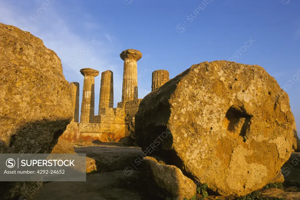 Italy, Sicily, Agrigento: ruins of Hercoles Temple