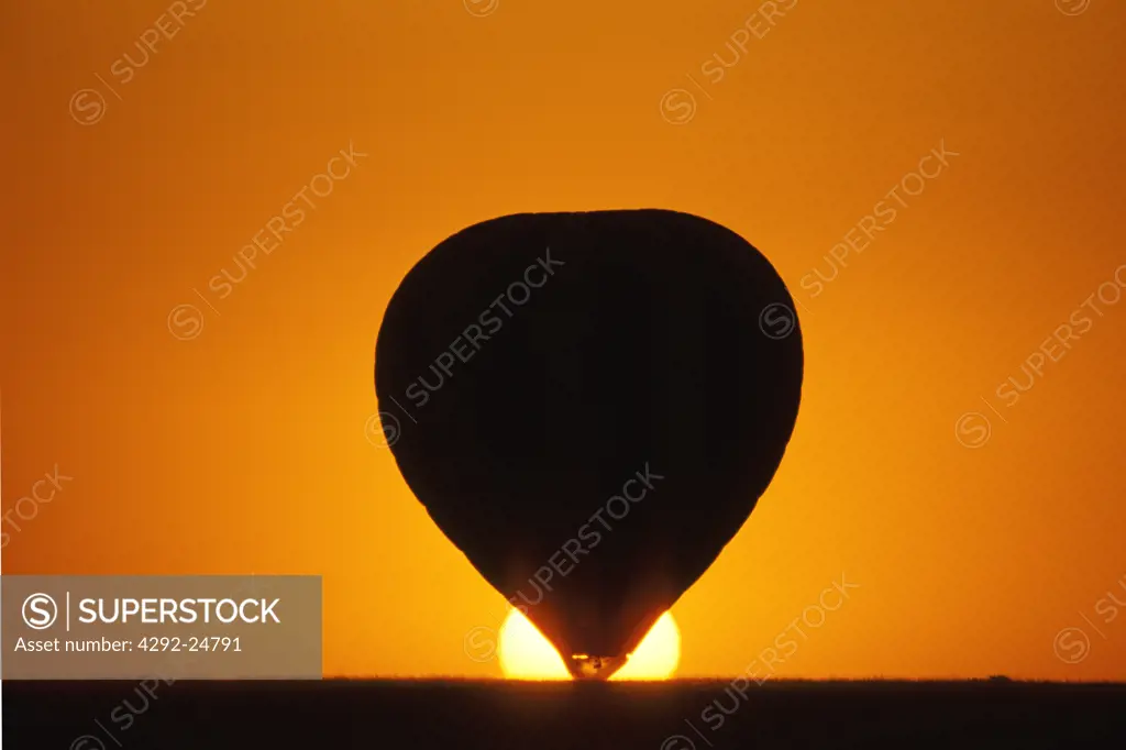 Balloon at sunrise.