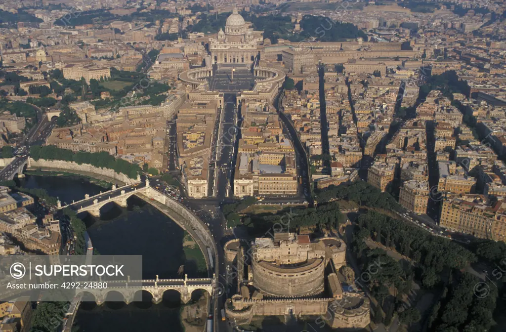 Italy, Rome, aerial view of the Vatican