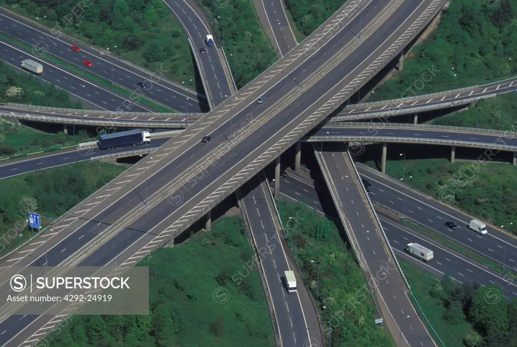 England, London, Aerial view, Junction Highway M25-M23