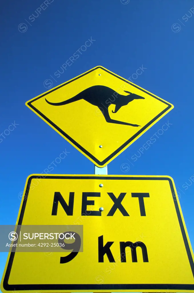 Australia, kangoroo road sign