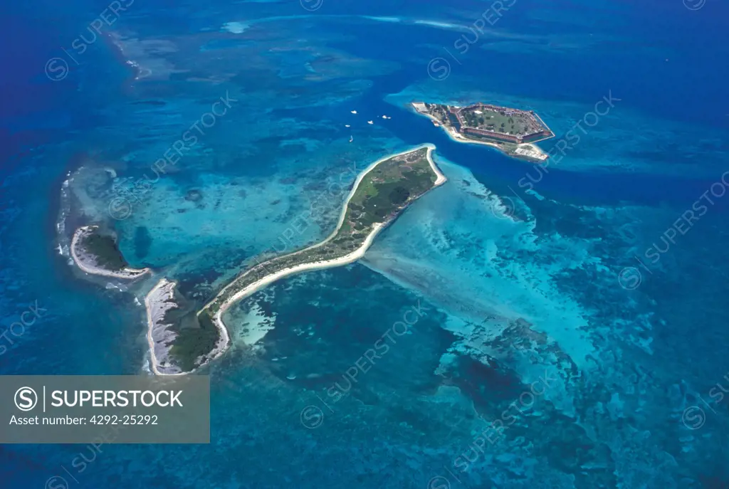 USA, Florida aerial view of Fort Jefferson
