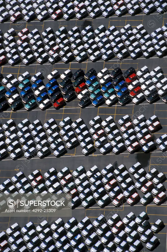 Car parking, aerial view