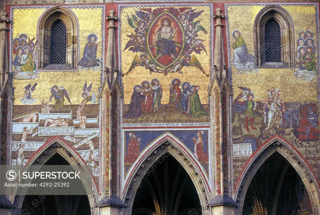 Europe, Czech Republic, Prague, detail of St. Vitus cathedral
