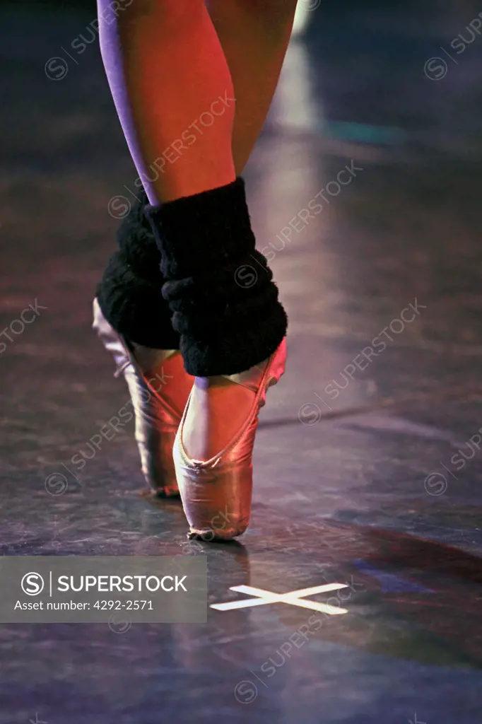 Ballerina on her toes practice