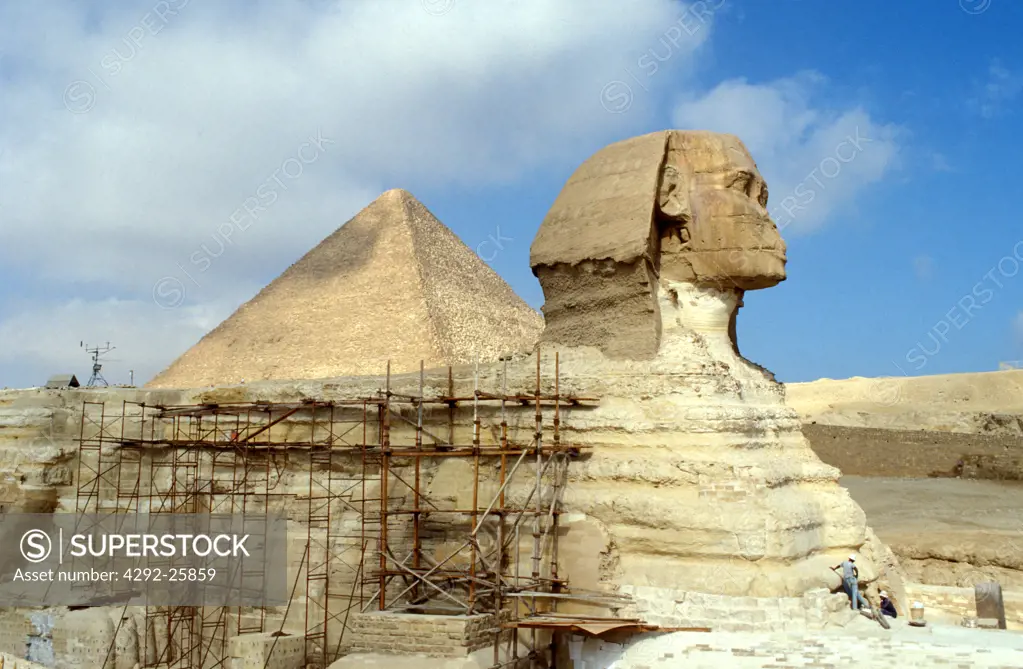 Egypt,Giza, the Sphinx and the Great Pyramid