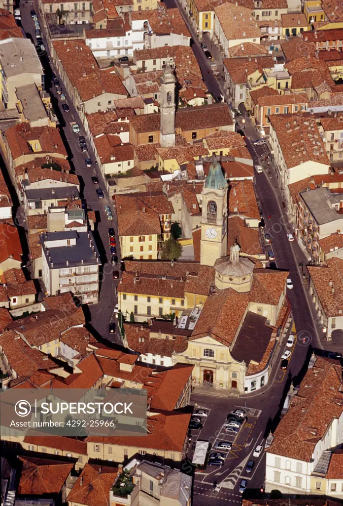 Lombardy, Pavia, Broni, aerial view