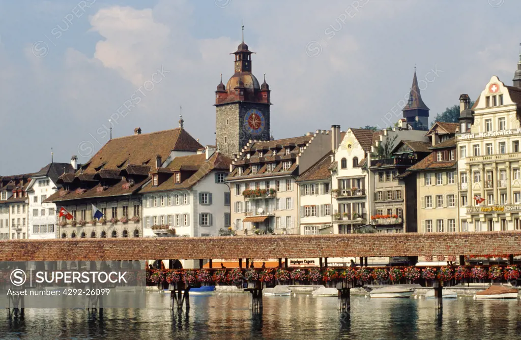 Switzerland, Lucerne, view of the city
