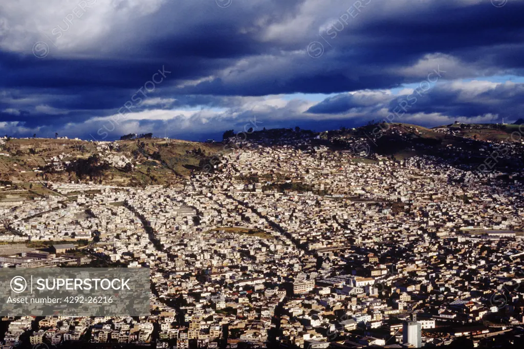 Ecuador, Quito. Aerial view