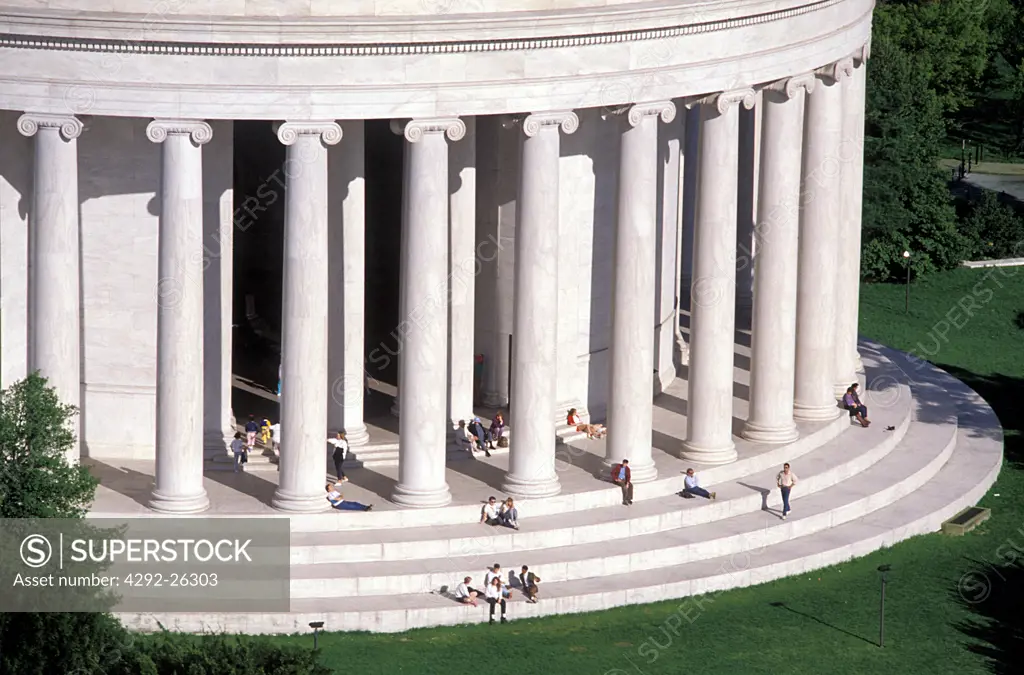 USA, Washington DC., Jefferson Memorial aerial view