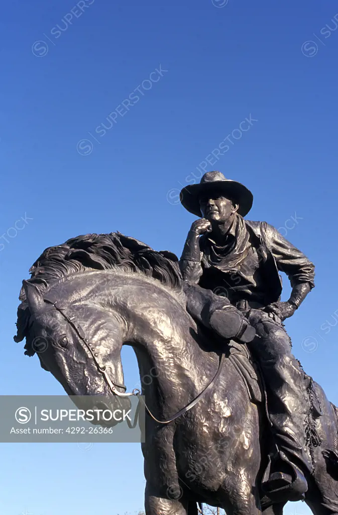 U.S.A. Texas, Dallas, detail of the stampede monument