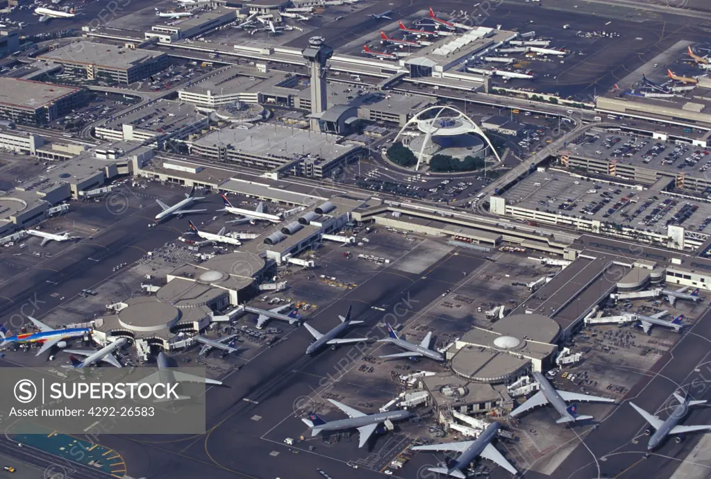 USA, California, Los Angeles, airport aerial view