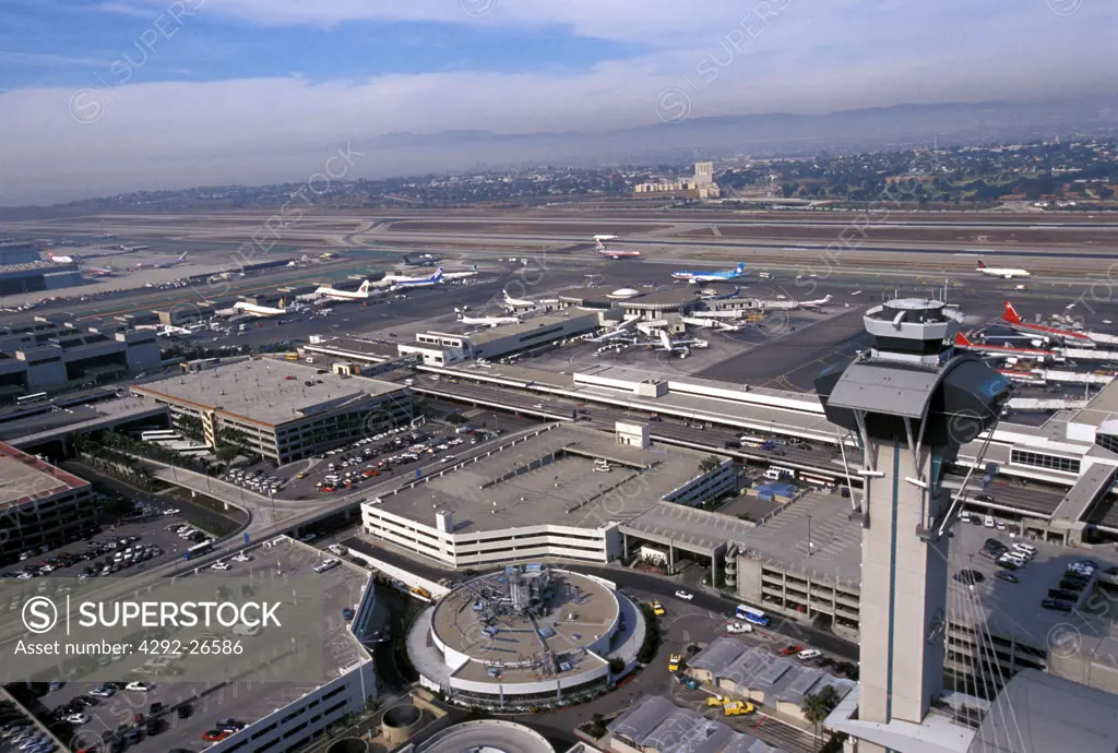 USA, California, Los Angeles, airport aerial view