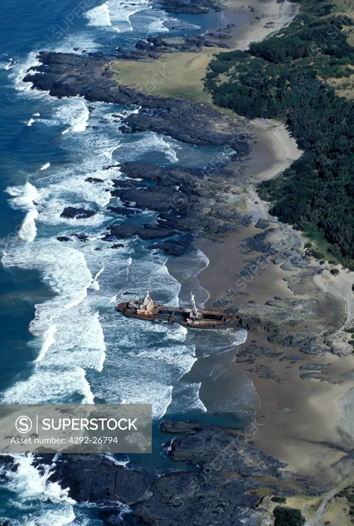 Africa, South Africa, Transkei coast aerial view