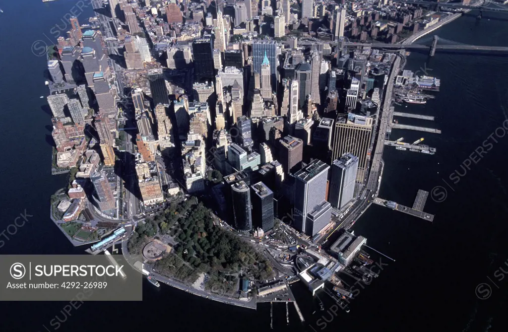 USA, New York, New York City, aerial view of Manhattan