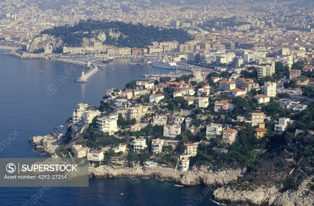 France, French Riviera, Cap Ferrat, aerial view