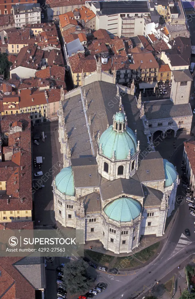 Italy, Lombardy, Como, The Duomo aerial view