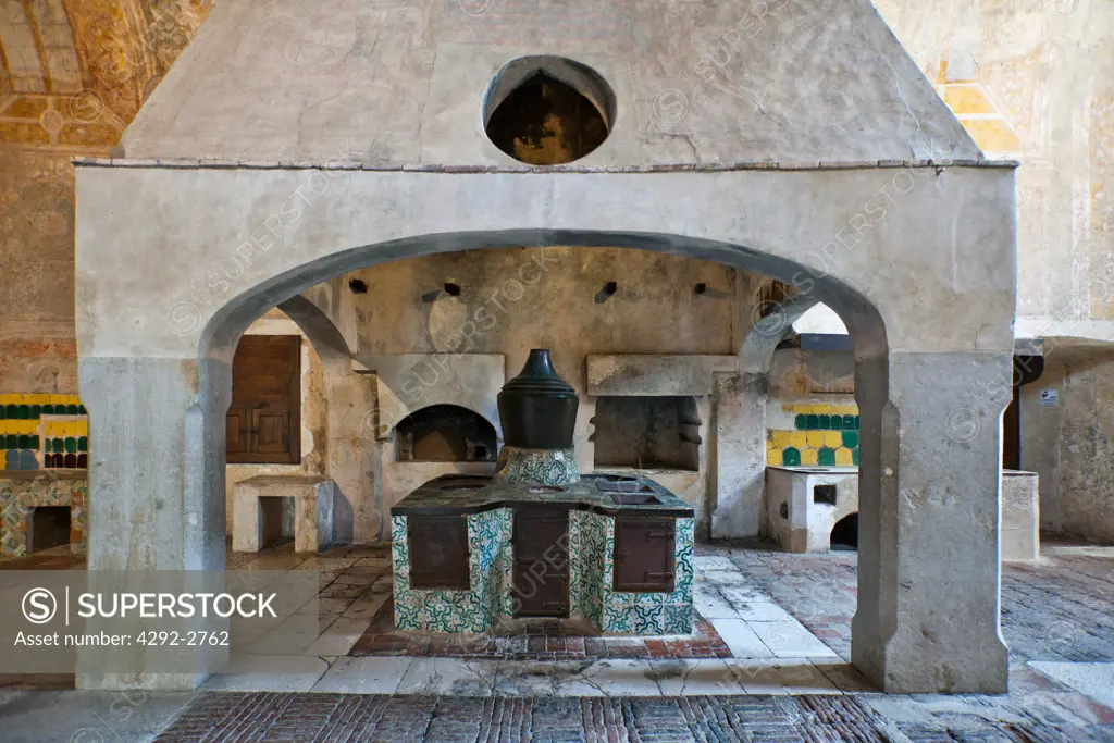 Italy, Campania, Padula, the Certosa of San Lorenzo, the Kitchens