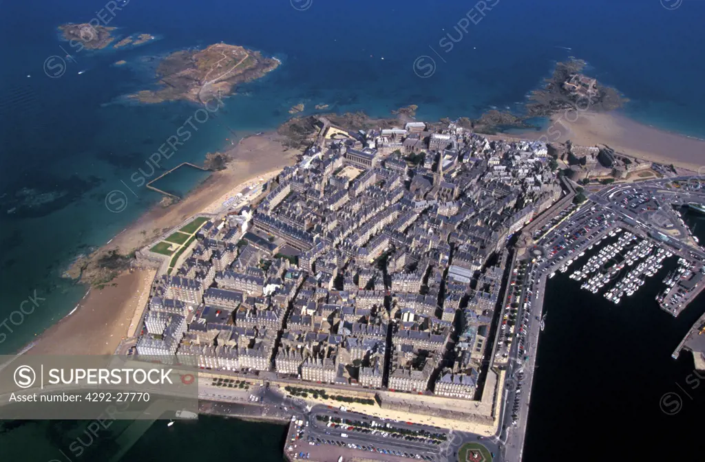 France, Brittany, Saint Malo aerial view
