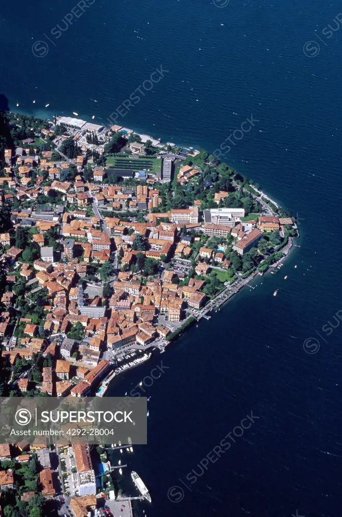 Italy, Lombardy, Menaggio, Como lake Aerial view