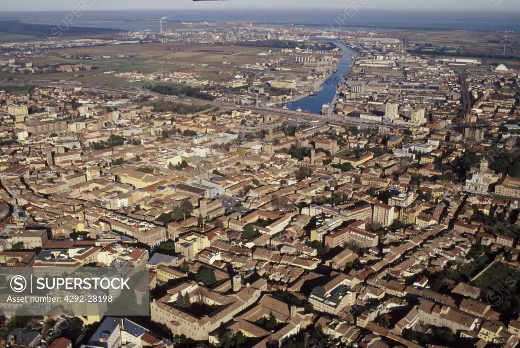 Italy, Emilia Romagna, Ravenna, aerial view
