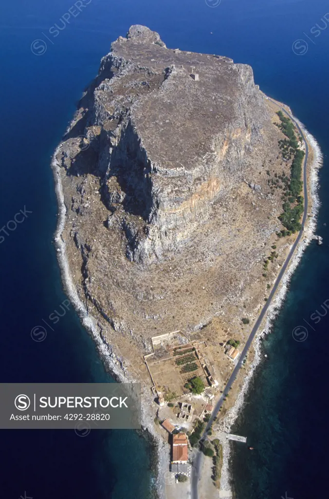 Greece, Monemvassia Rock, from the air