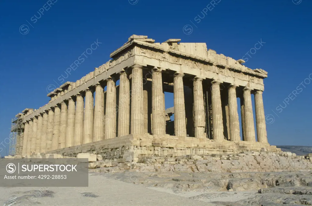Greece, Athens, The Acropolis with the Parthenon temple