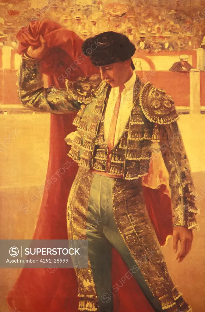 Spain, Seville, detail of bullfighter paint