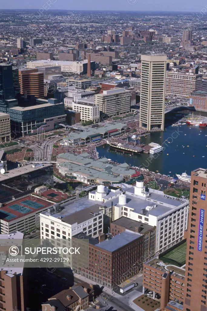 USA,Maryland,Baltimore, aerial view