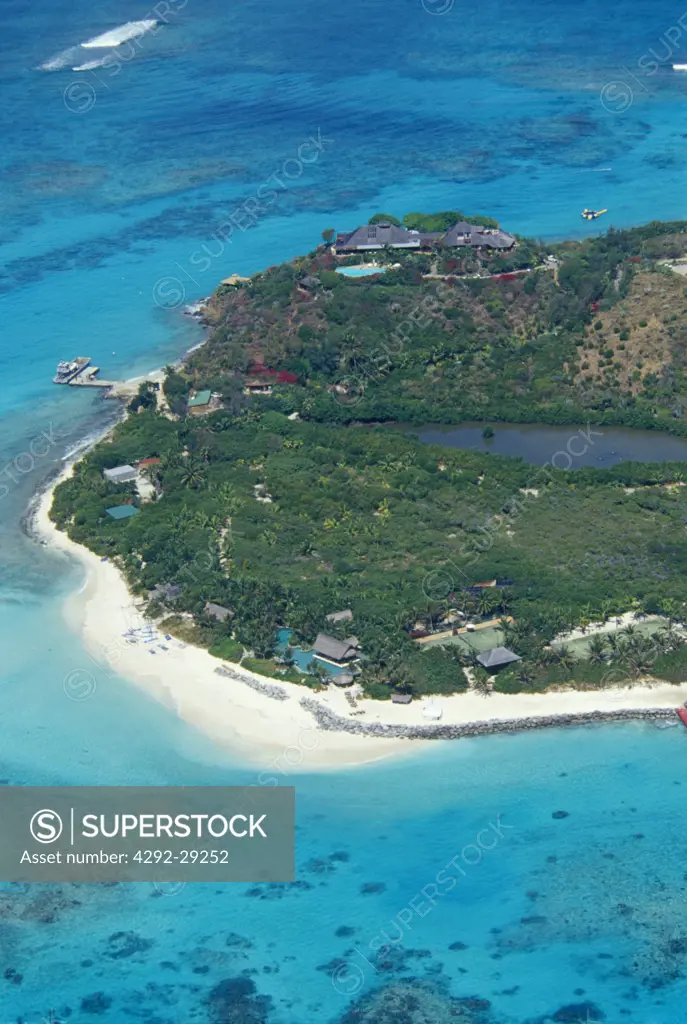 British Virgin Islands, Necker island, aerial view