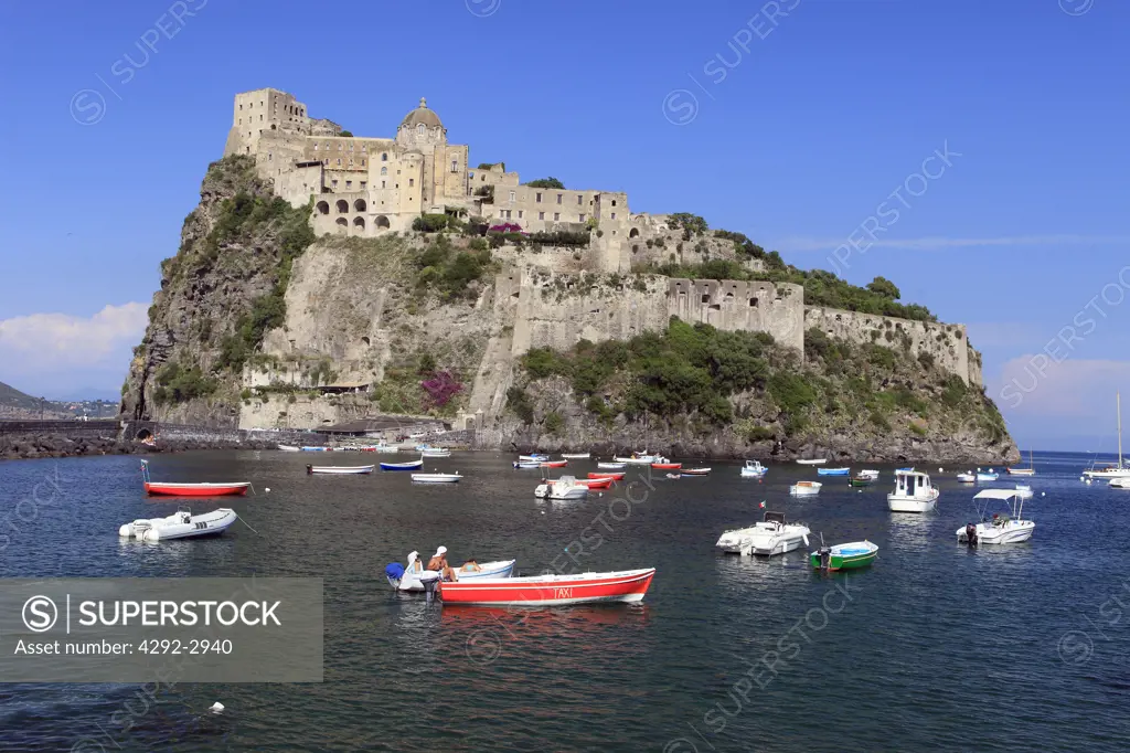 Italy, Campania, Ischia, Ischia Ponte, The Castle Aragonese