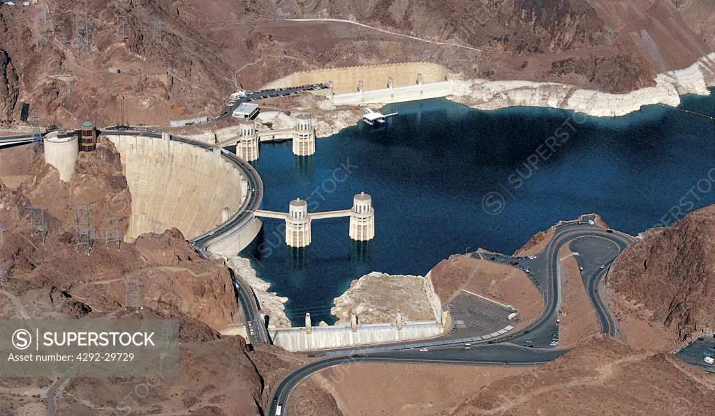 USA, Nevada, the Hoover dam from the air