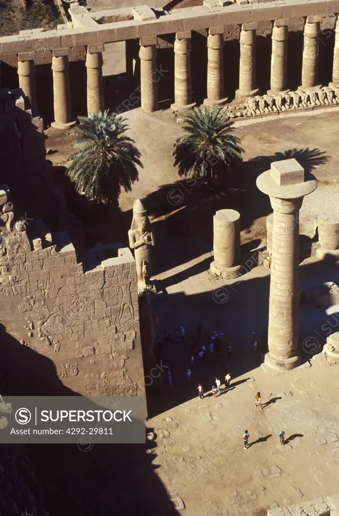 Africa, Egypt, Luxor, Karnak temple, aerial view
