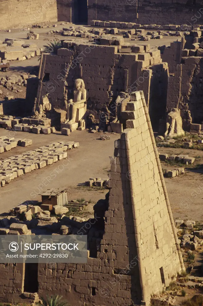 Africa, Egypt, Luxor, Karnak temple, aerial view