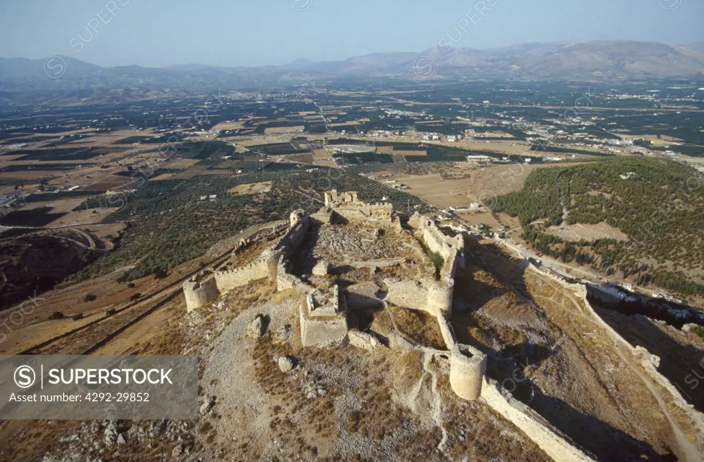 Greece, Peloponnesus, Argos the castle, aerial view