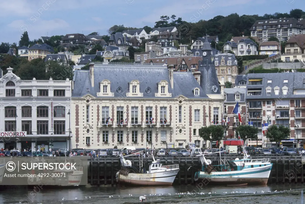 France, Normandy, Deauville and Trouville harbour