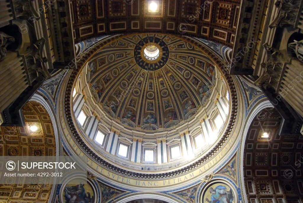 Italy, Lazio, Rome, Vatican, interior of the Dome, St Peter's Basilica