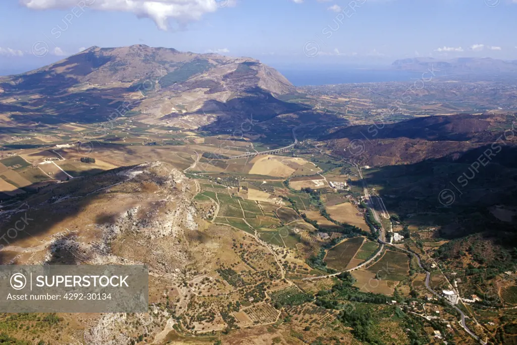 Italy, Sicily, Segesta, aerial view