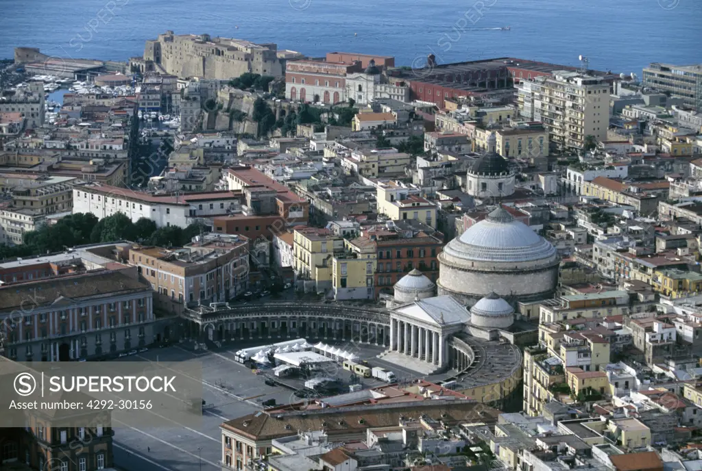 Italy, Campania, Naples, the Plebiscito square, aerial view