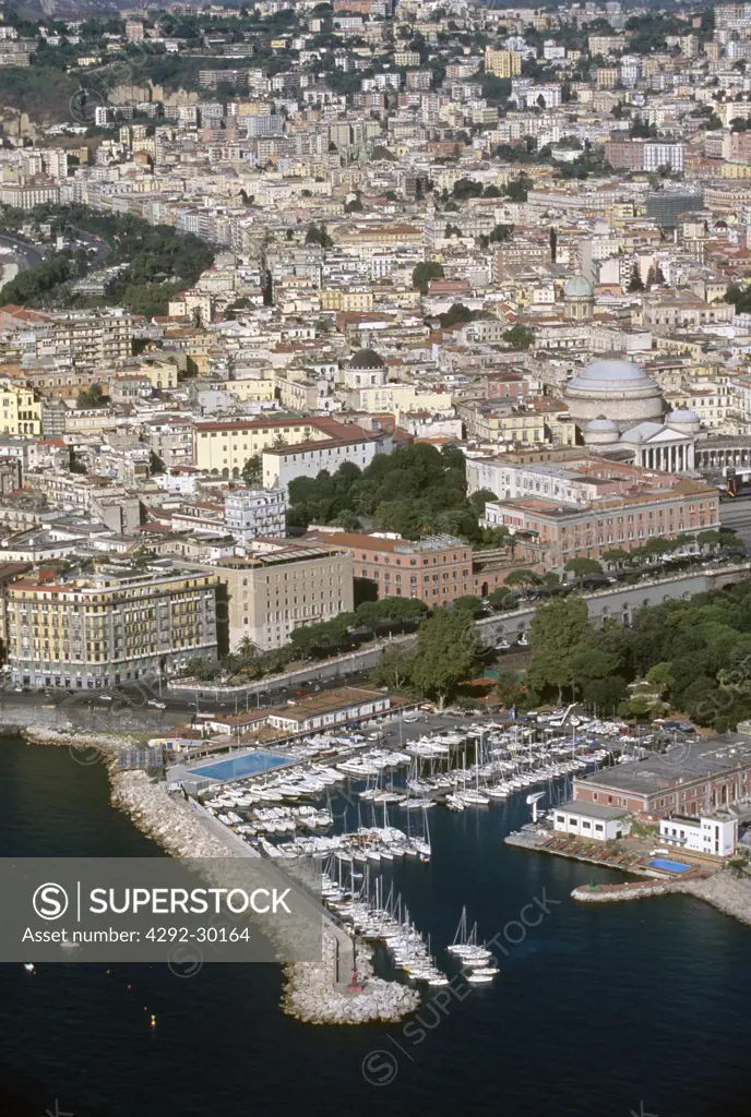 Italy, Campania, Naples aerial view of the city