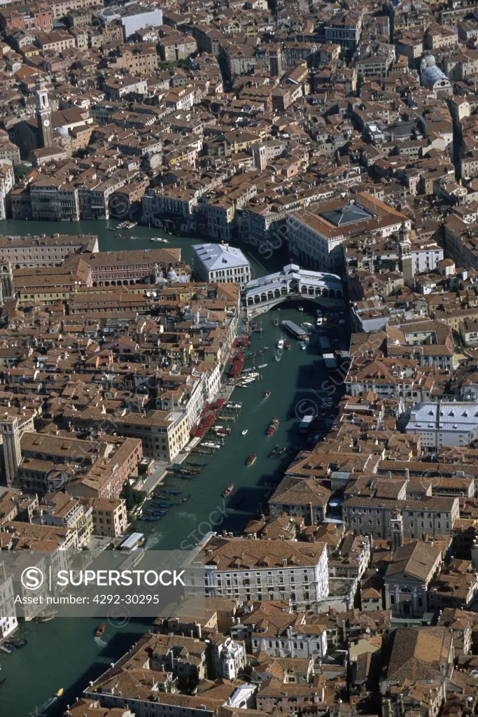 Italy, Veneto, Venice aerial view of the city and the Canal Grande