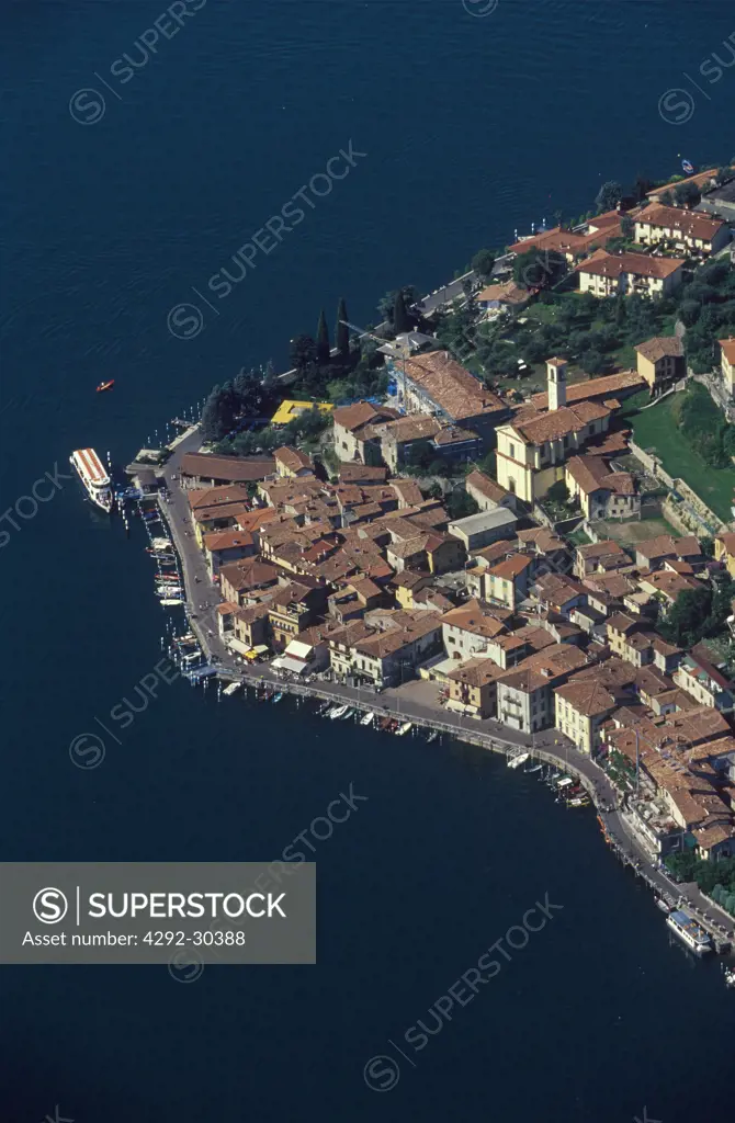 Italy, Lombardy, Lago D'Iseo, Montisola, aerial view