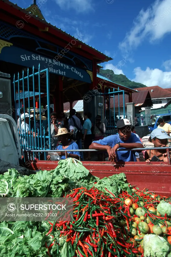 Seychelles sunday market in Victoria