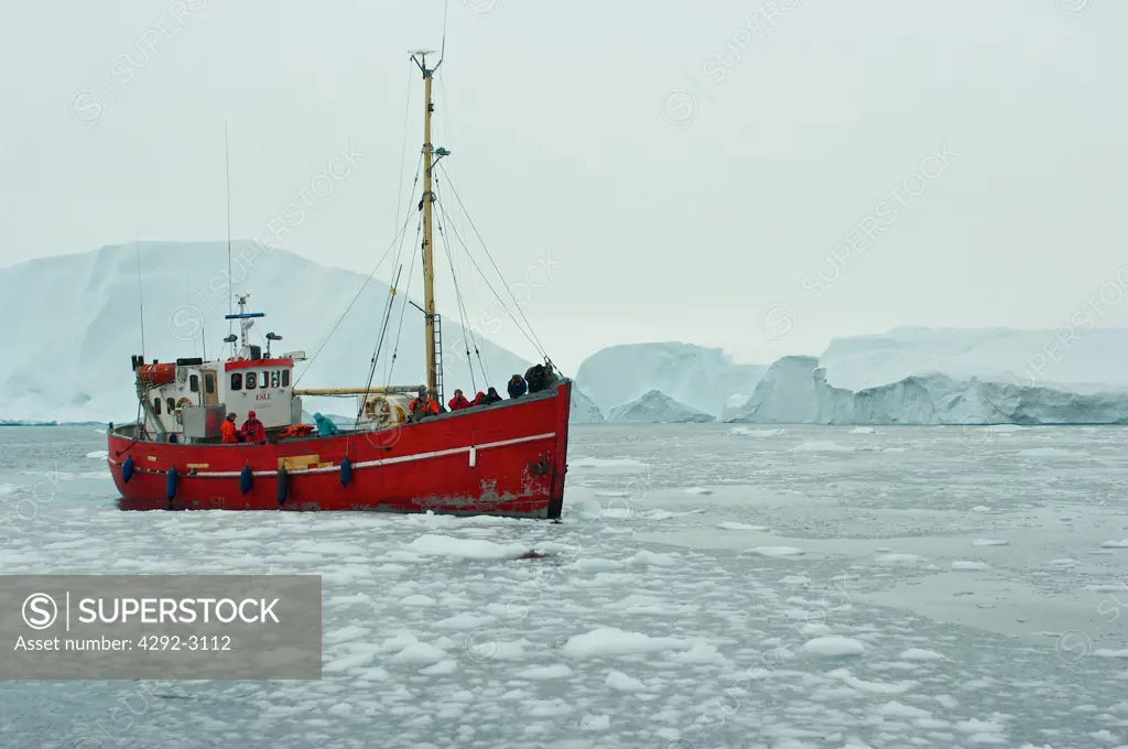 Greenland, Ilulissat, fishing boat