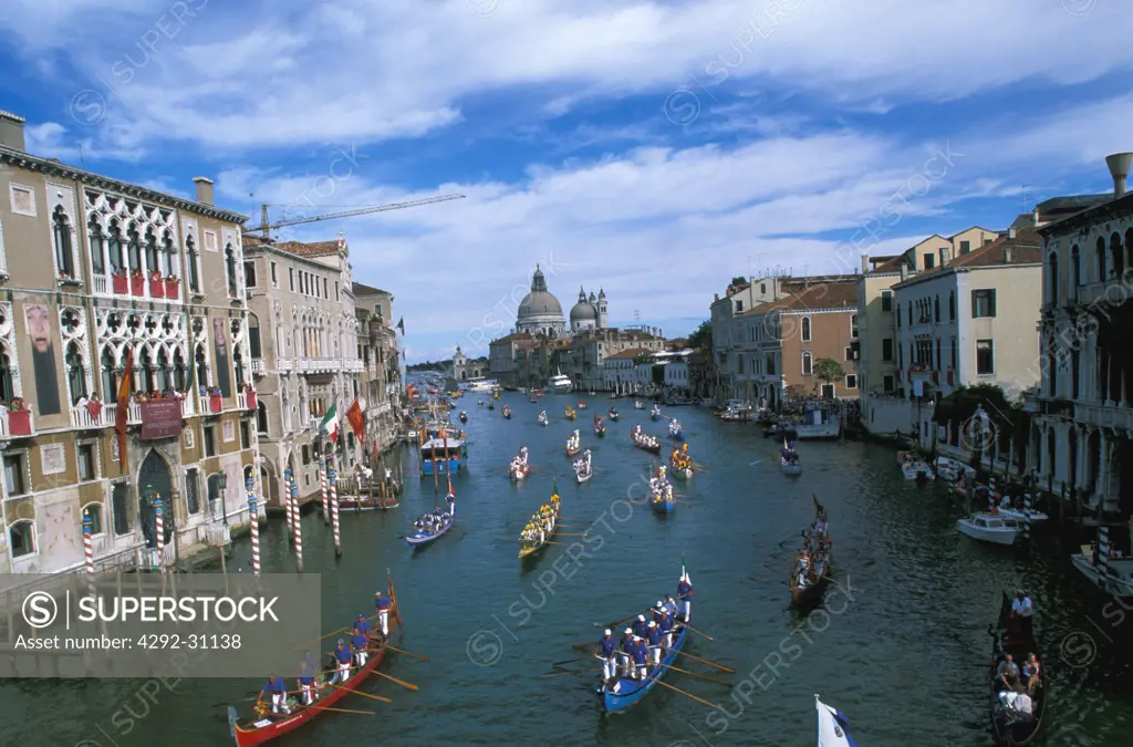 Italy, Venice ""Regata Storica"" Canal Grande Historical boats parade