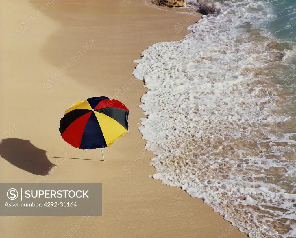 Beach-umbrella on beach