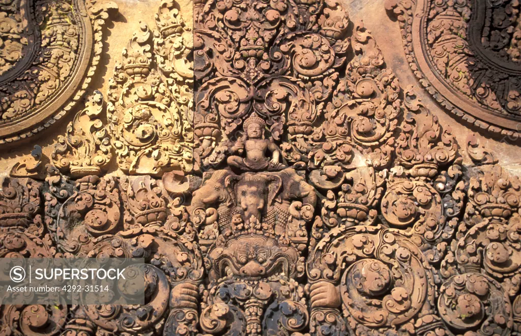 Bas-relief Cambodia - Benteay Srei temple